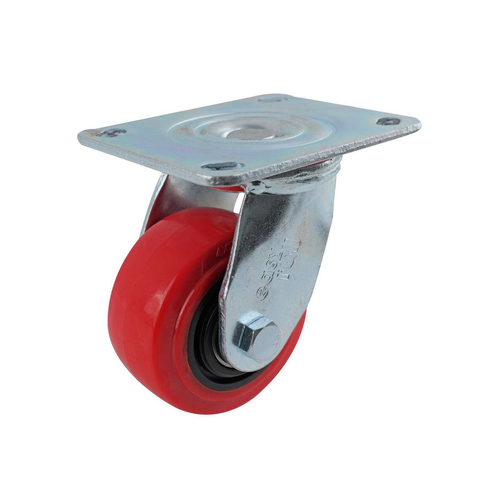 Easyroll 100mm Red Urethane Swivel Plate J3 Series Castor 280kg
