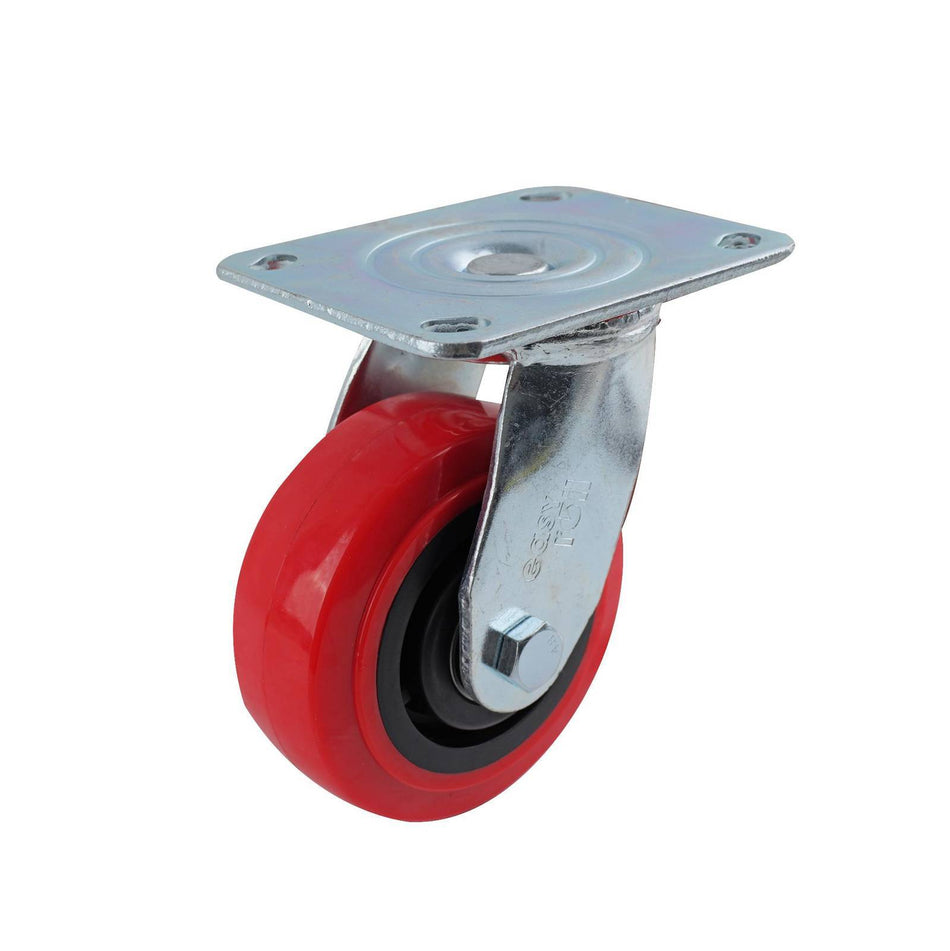 Easyroll 125mm Red Urethane Swivel Plate J3 Series Castor 340kg