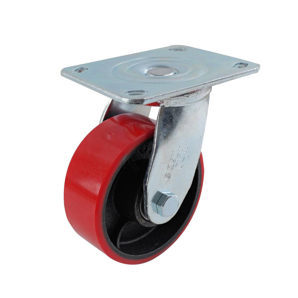 Easyroll 150mm Urethane Cast Iron Swivel Plate J3 Series Castor 410kg