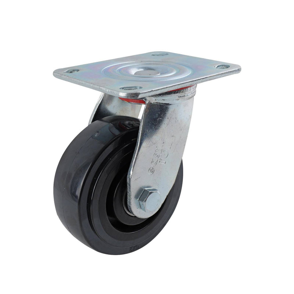Easyroll 125mm Black Nylon Swivel Plate J3 Series Castor 410kg