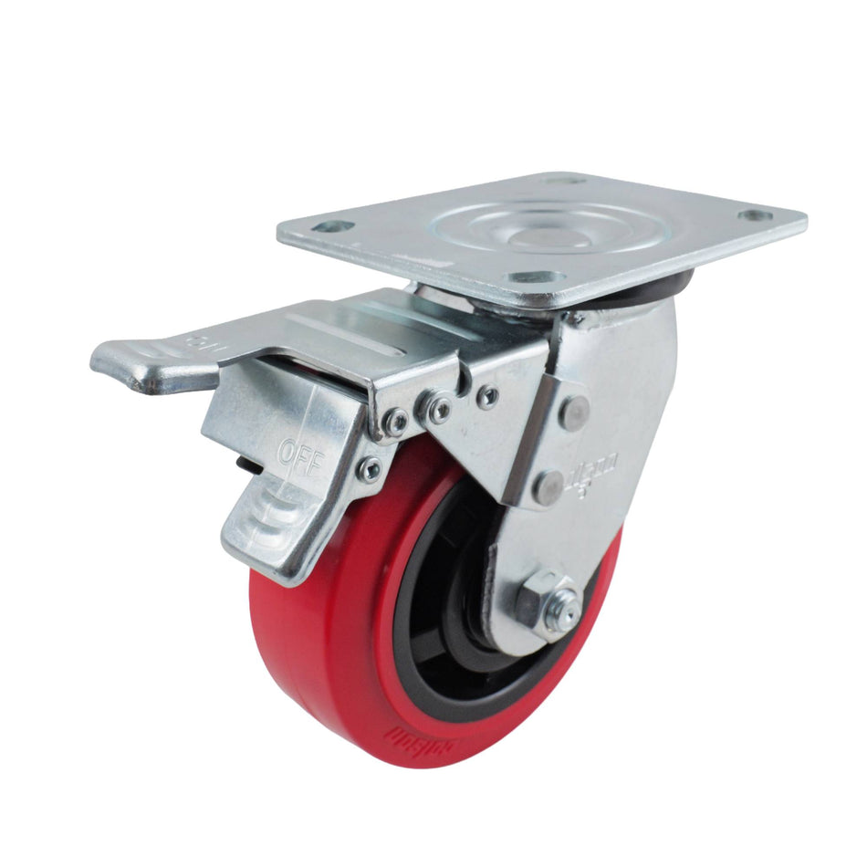 Colson 125mm Urethane Swivel Plate Brake J3 Series Castor 340kg