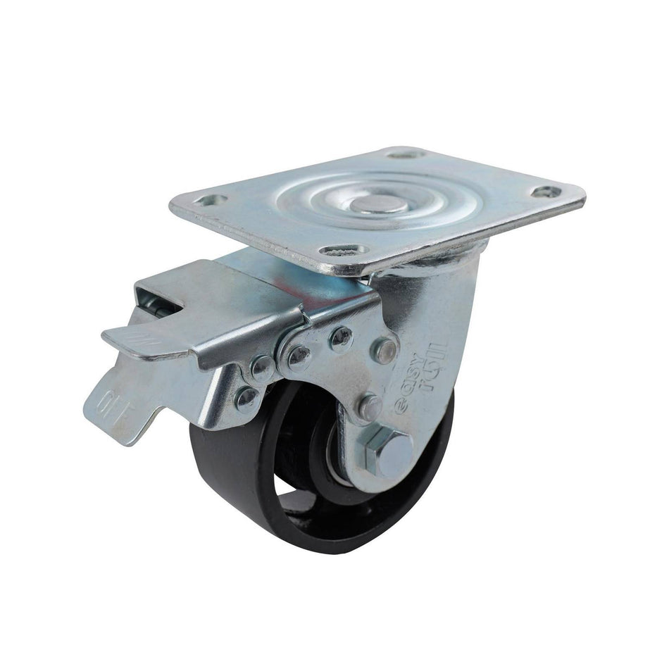 Easyroll 100mm Cast Iron Swivel Plate Brake J3 Series Castor 320kg
