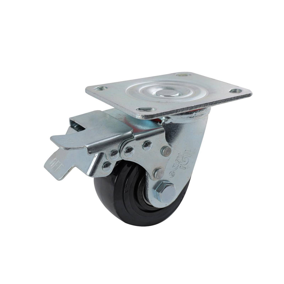 Easyroll 100mm Black Nylon Swivel Plate Brake J3 Series Castor 320kg