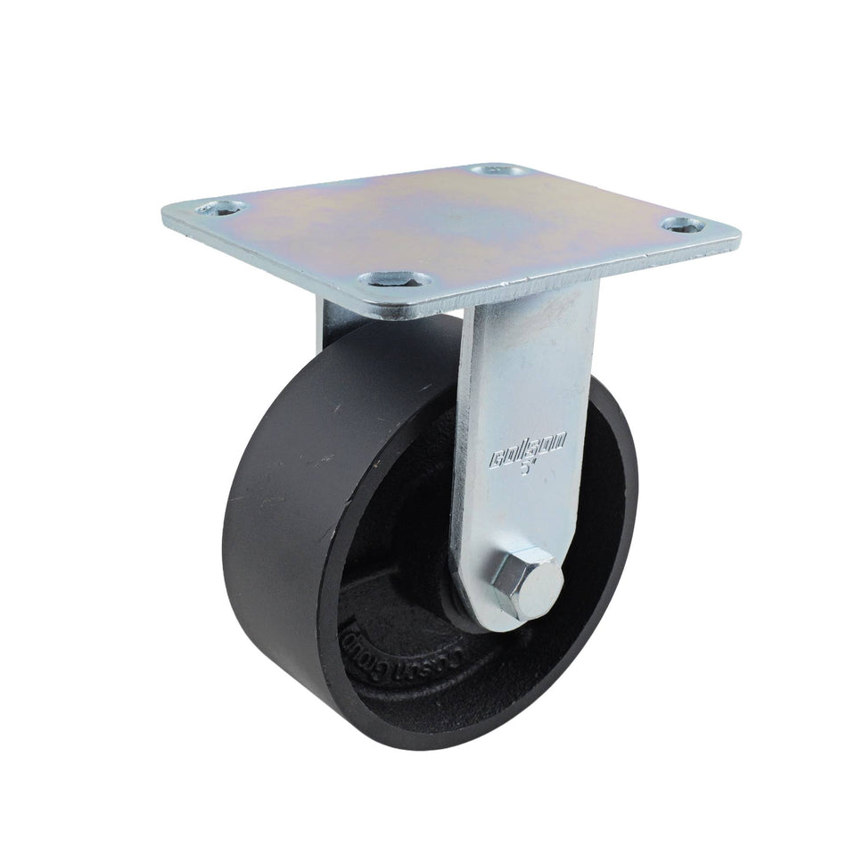 Colson 125mm Cast Iron Fixed Plate J3 Series Castor 410kg
