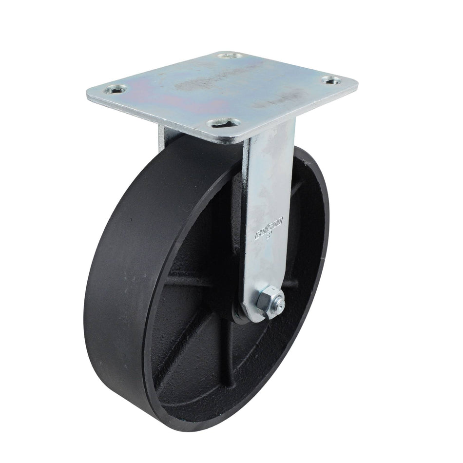 Colson 200mm Cast Iron Fixed Plate J3 Series Castor 450kg