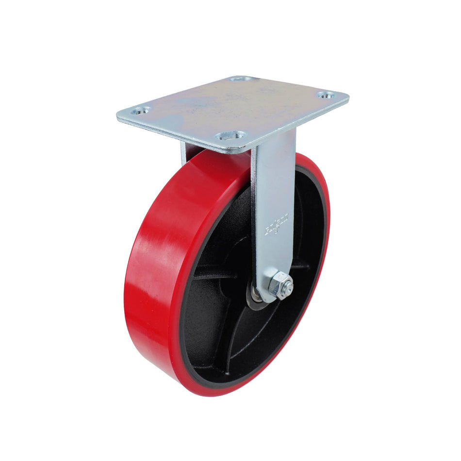 Colson 200mm Urethane on Cast Iron Fixed Plate J3 Series Castor 455kg