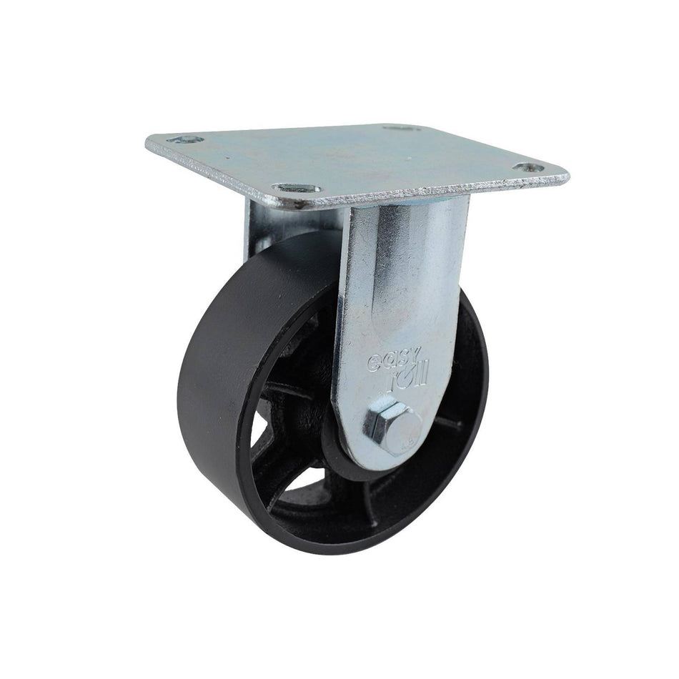 Easyroll 125mm Cast Iron Fixed Plate J3 Series Castor 410kg