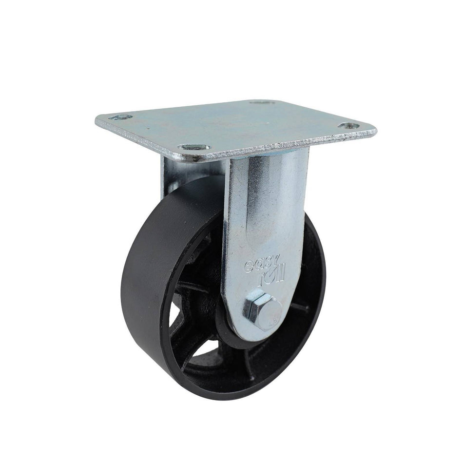 Easyroll 150mm Cast Iron Fixed Plate J3 Series Castor 410kg