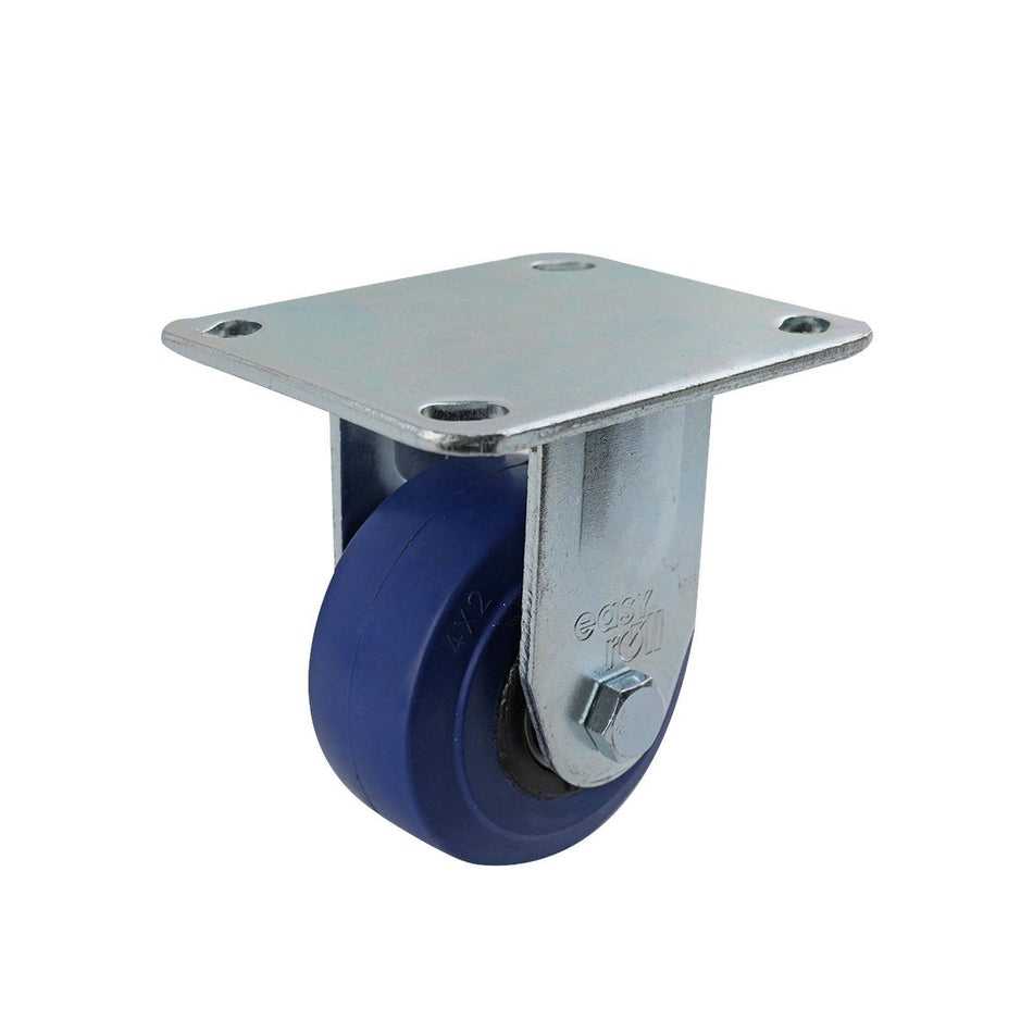 Easyroll 100mm Blue Rubber Fixed Plate J3 Series Castor 200kg