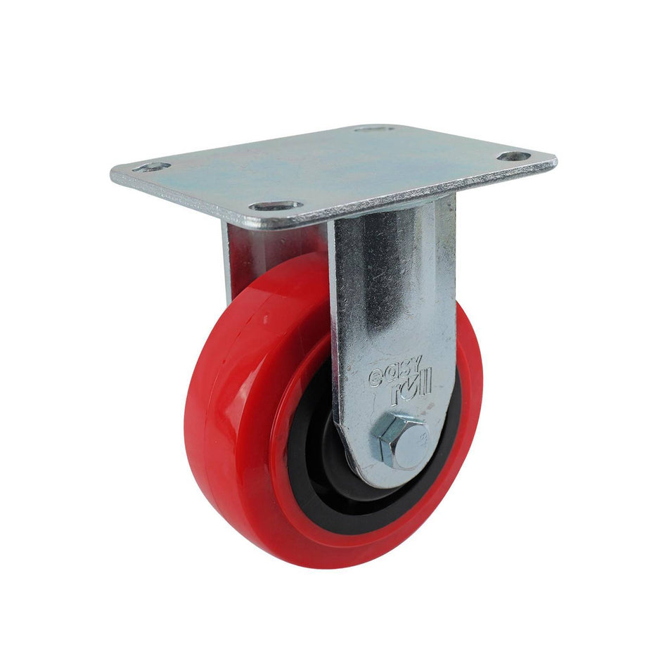 Easyroll 150mm Red Urethane Fixed Plate J3 Series Castor 410kg