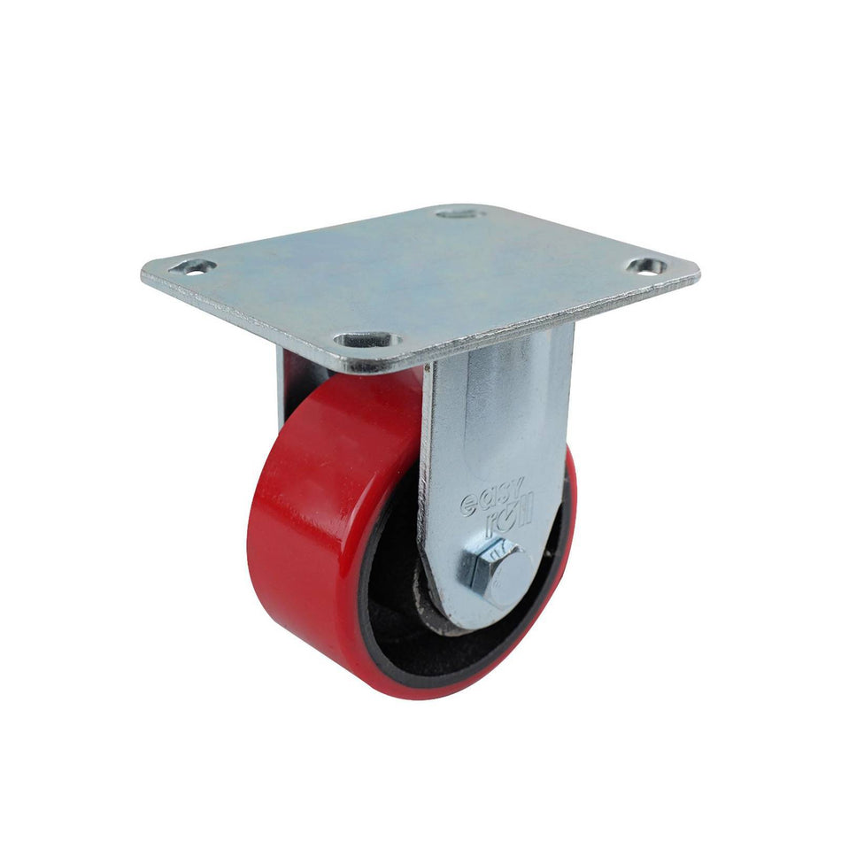 Easyroll 100mm Urethane Cast Iron Fixed Plate J3 Series Castor 320kg