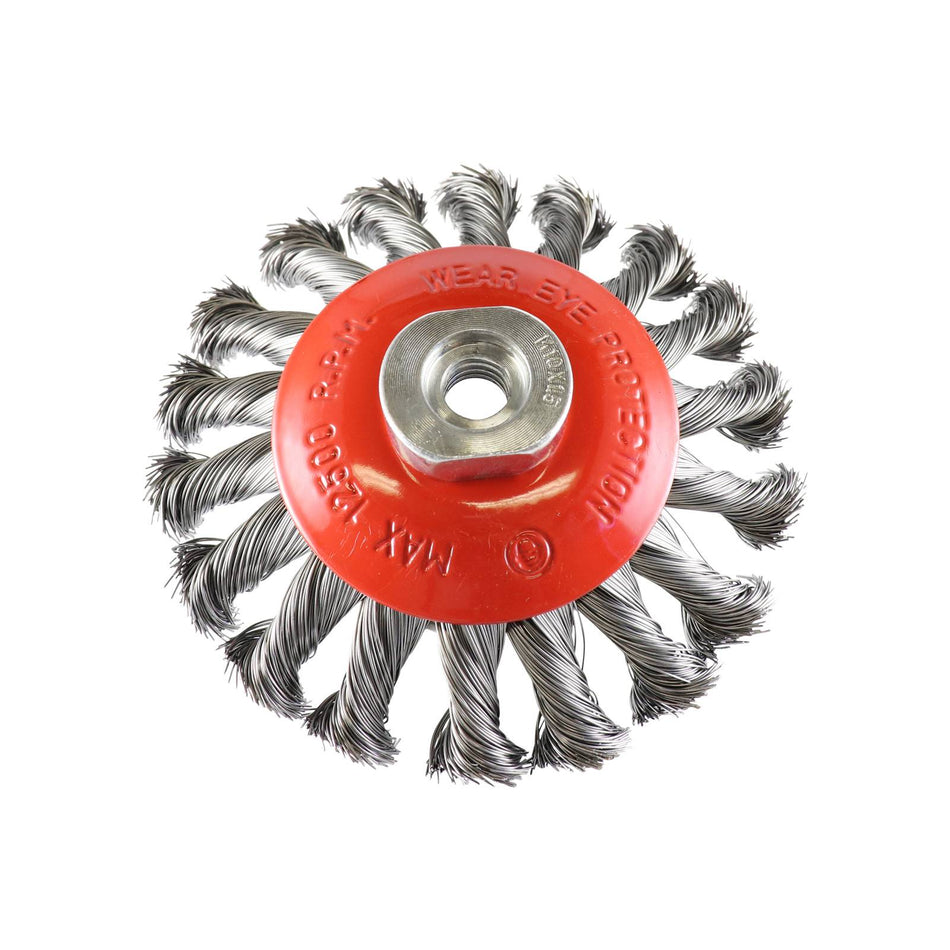 SIT Steel Twist Knot Conical Brush 100mm x M10