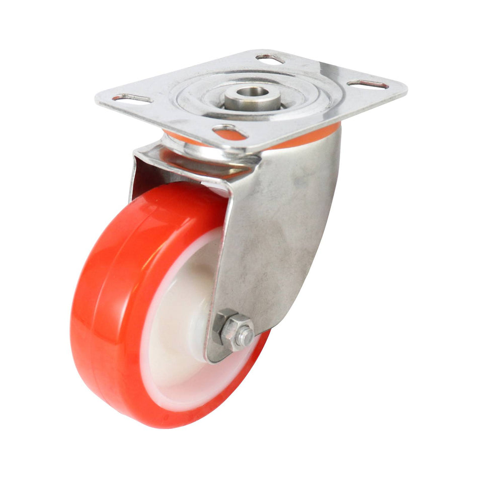 Easyroll 100mm Red Urethane Swivel Plate S5 Series Castor 220kg