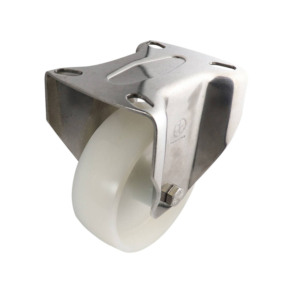 Easyroll 100mm White Nylon Fixed Plate S5 Series Castor 220kg