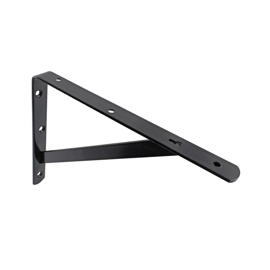 Carinya 250 x 200mm Black Heavy Duty Straight Stayed Bracket - Black 250 x 200mm