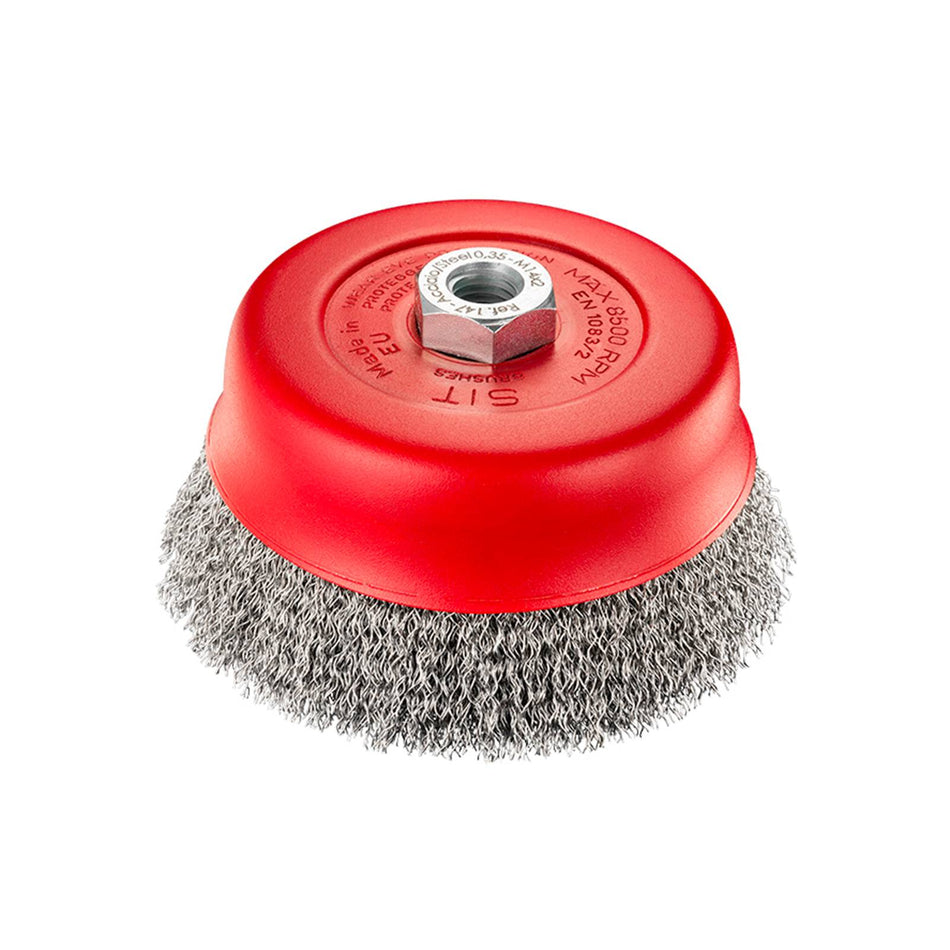SIT Steel Crimped Cup Brush 100mm x M14 & 5/8"
