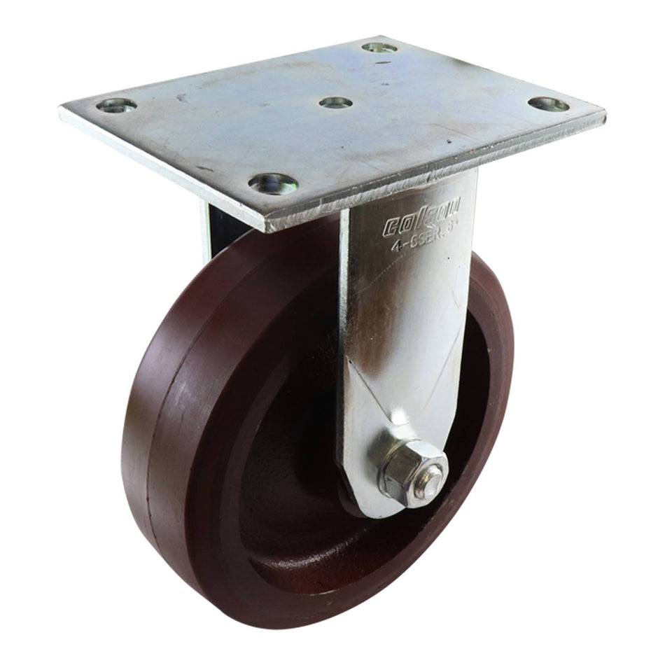 Colson 150mm Urethane Cast Iron Fixed Plate TF Series Castor 600kg