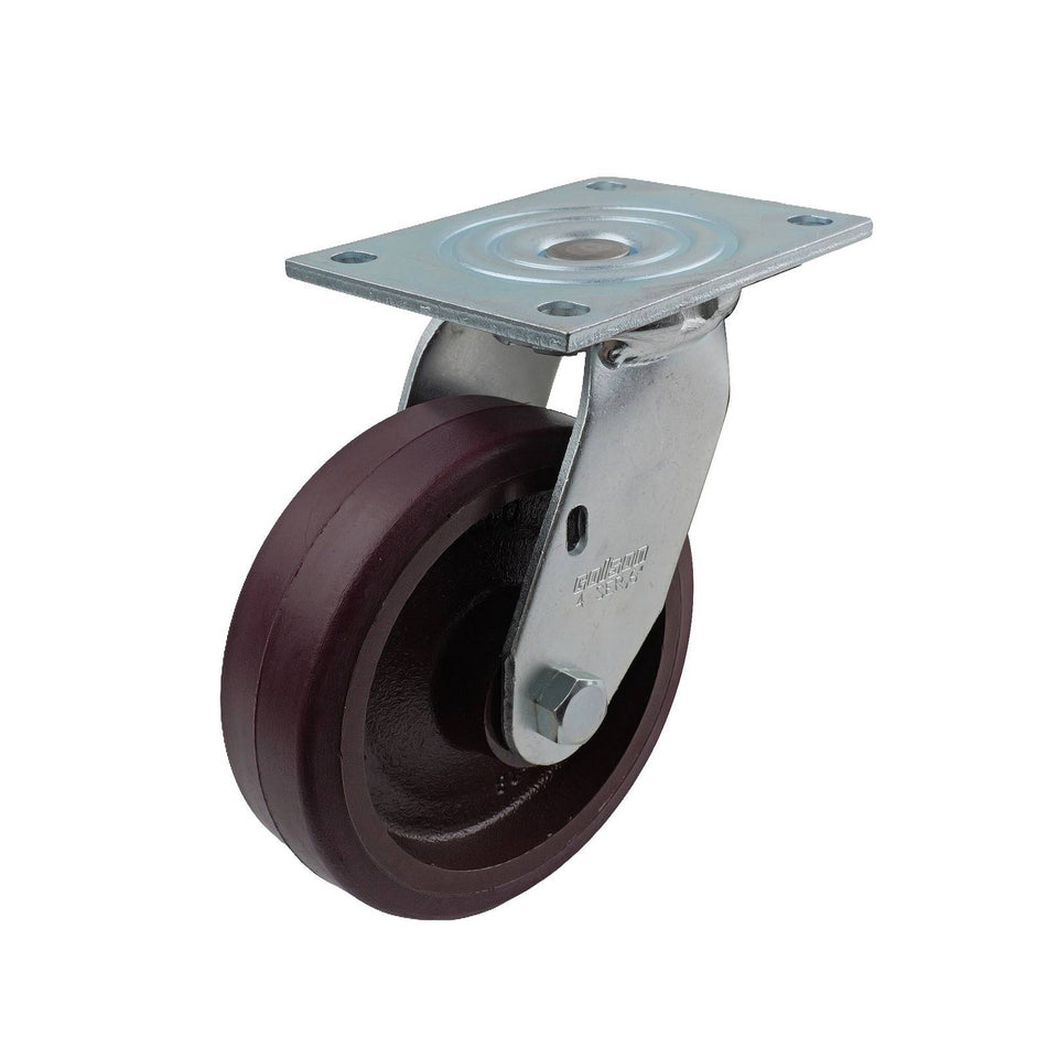 Easyroll 150mm Urethane Cast Iron Swivel Plate TS Series Castor 600kg