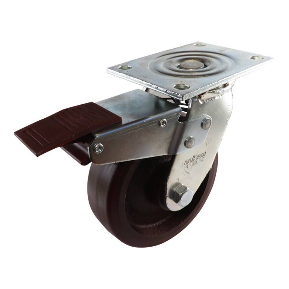 Colson 150mm Urethane Cast Iron Swivel Plate Brake TS Series Castor 600kg