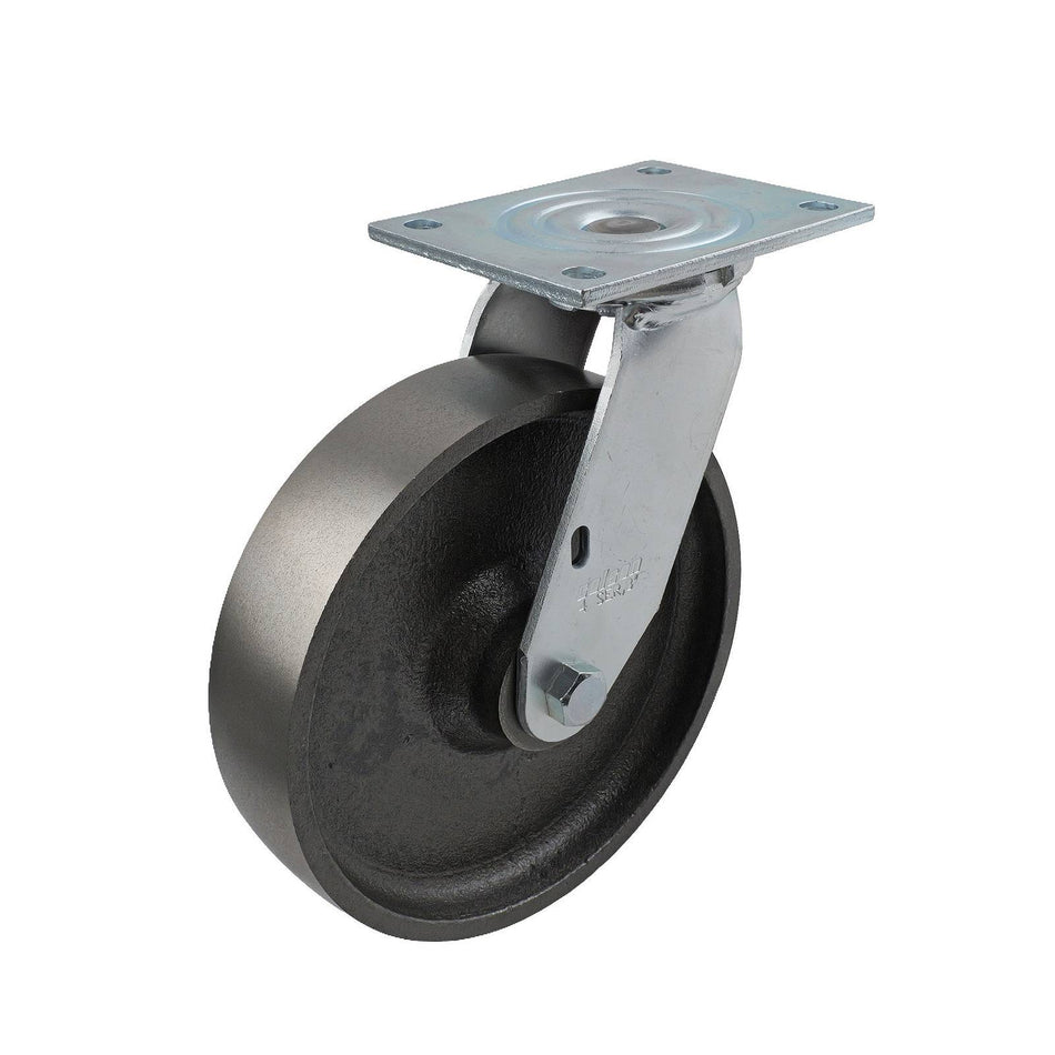 Easyroll 200mm Cast Iron Swivel Plate TS Series Castor 600kg