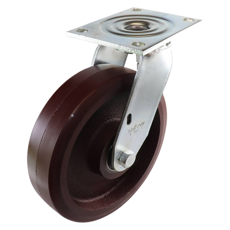 Colson 200mm Urethane Cast Iron Swivel Plate TS Series Castor 600kg