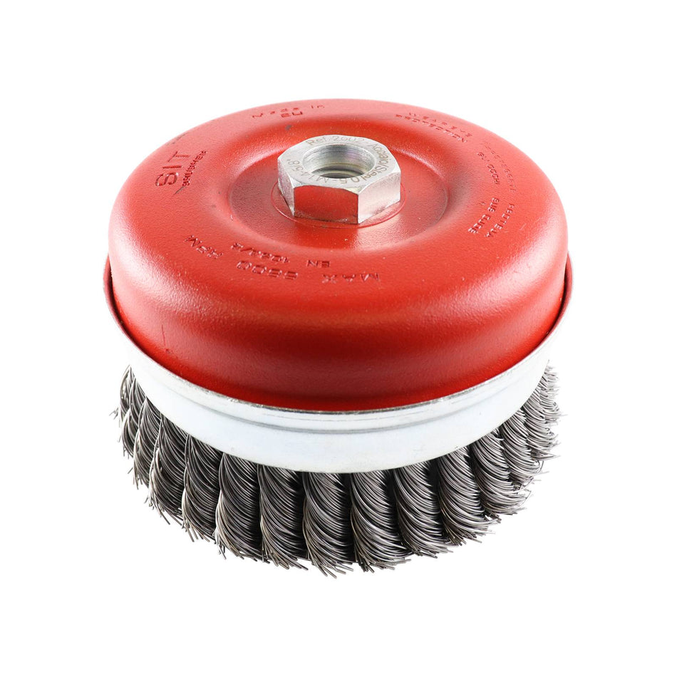 SIT Steel Twist Knot Cup Brush 120mm x M14 & 5/8"