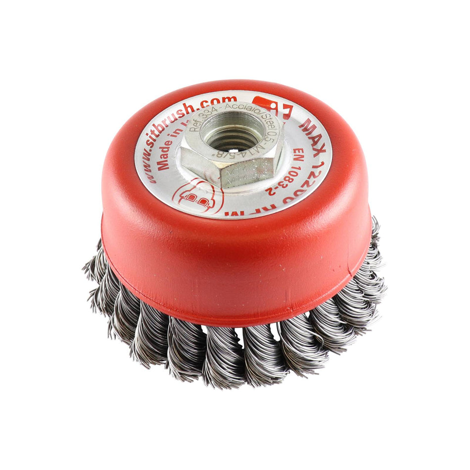 SIT Steel Twist Knot Cup Brush 90mm x M14