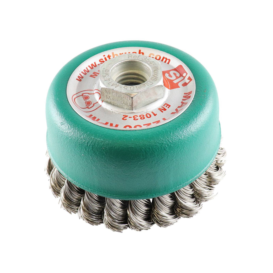 SIT Stainless Steel Twist Knot Cup Brush 90mm x M14
