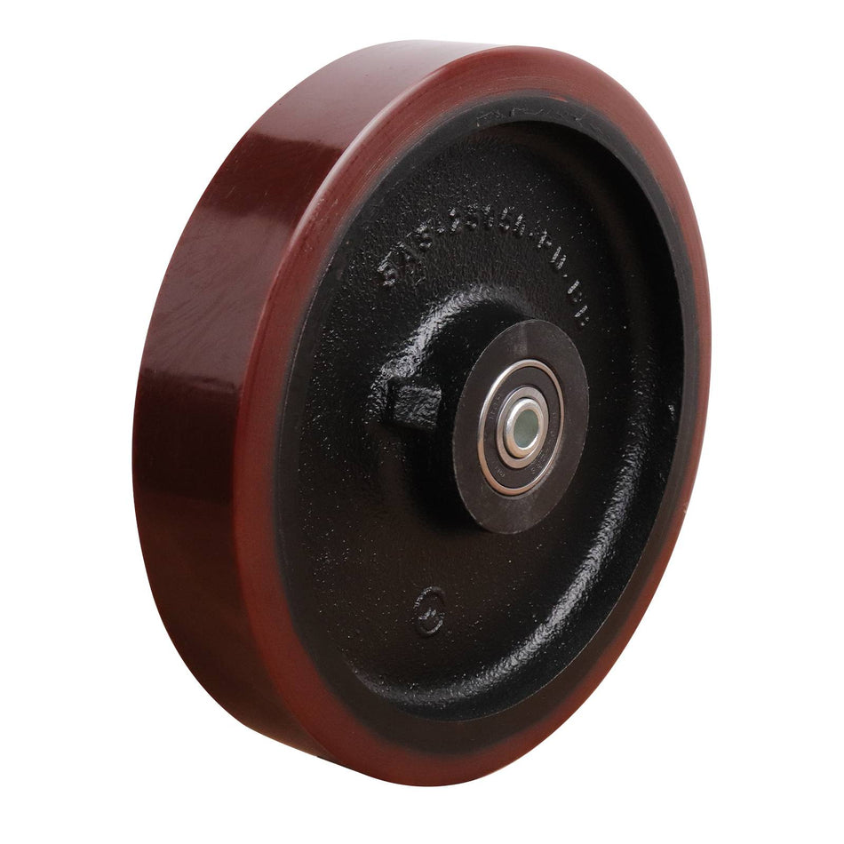 Easyroll 250mm Red Urethane Cast Iron Wheel Precision Bearing 1200kg