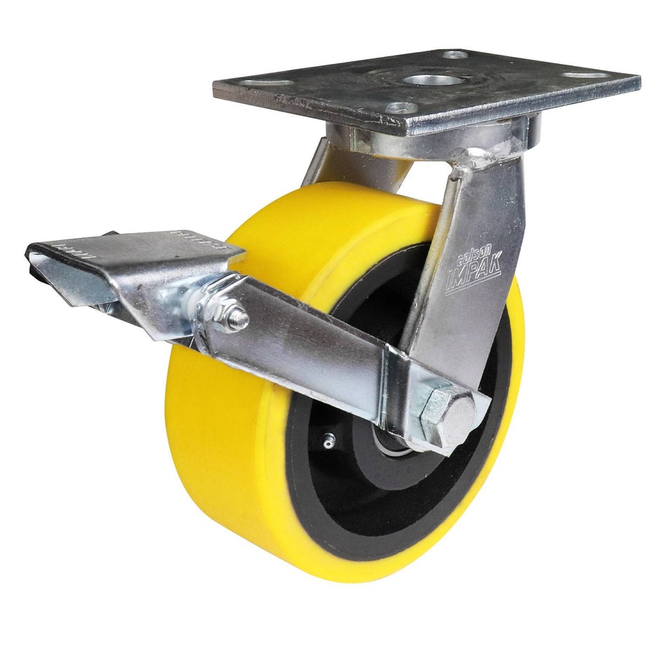 Colson 200mm Urethane Cast Iron Swivel Plate X1 Series Castor 2000kg
