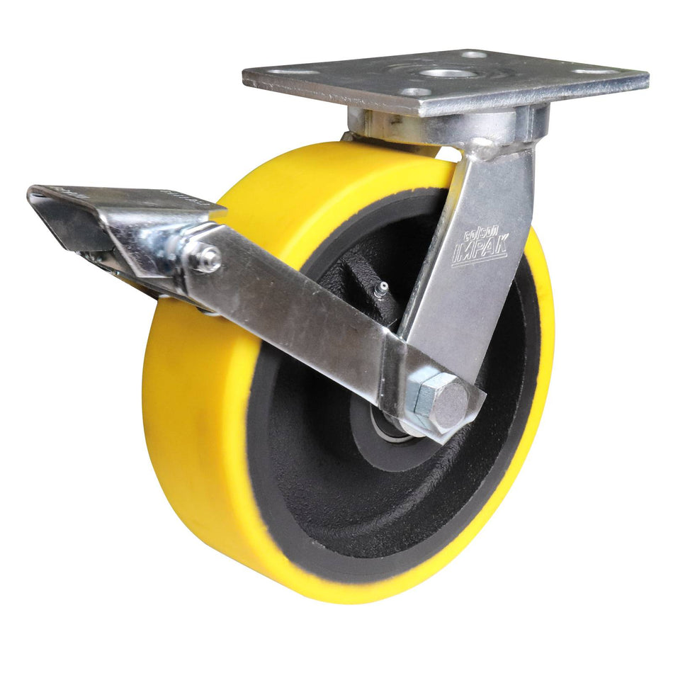 Colson 250mm Urethane Cast Iron Swivel Plate X1 Series Castor 2000kg